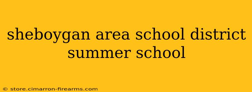 sheboygan area school district summer school