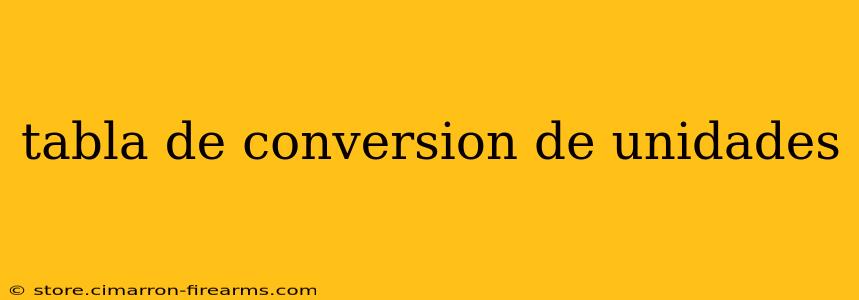 tabla de conversion de unidades