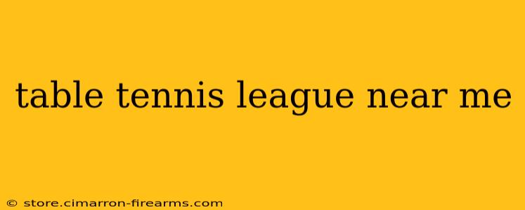 table tennis league near me