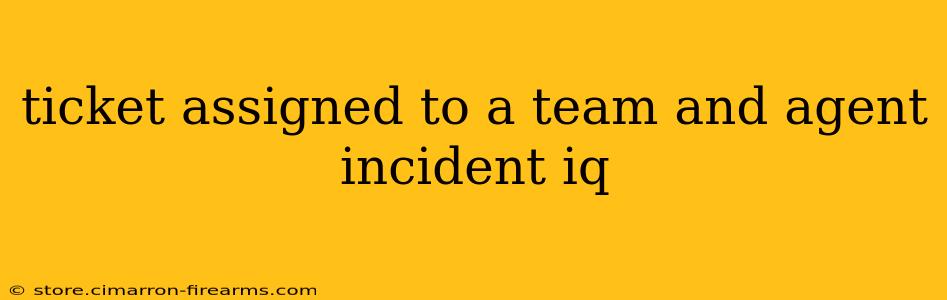 ticket assigned to a team and agent incident iq