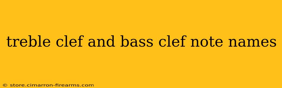 treble clef and bass clef note names