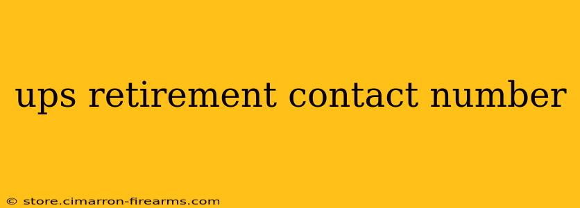 ups retirement contact number