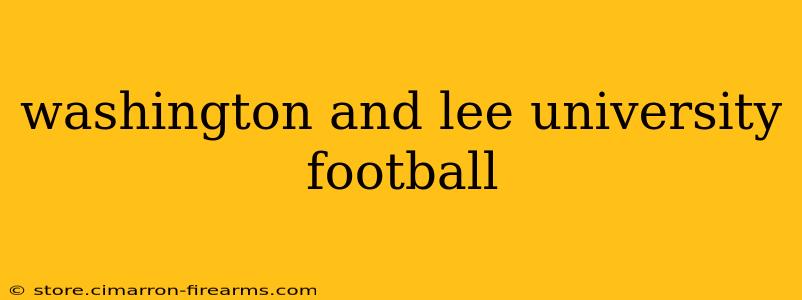 washington and lee university football