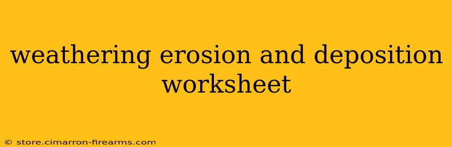 weathering erosion and deposition worksheet