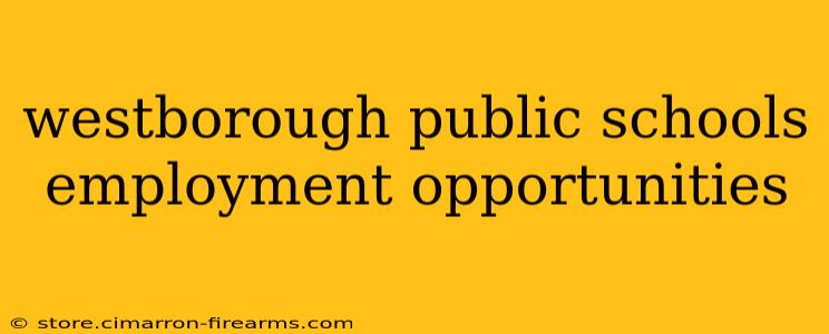 westborough public schools employment opportunities