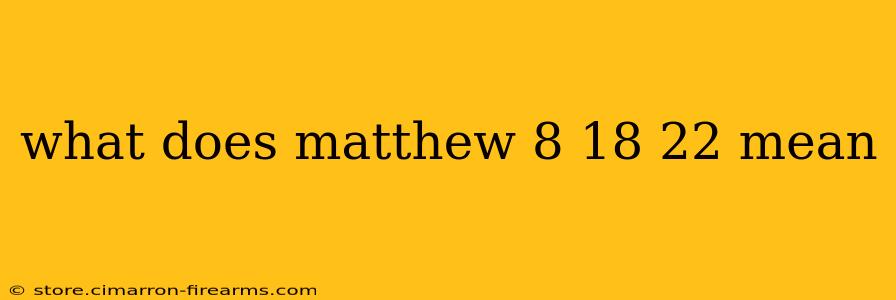 what does matthew 8 18 22 mean