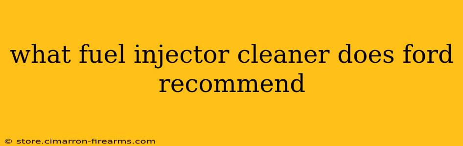 what fuel injector cleaner does ford recommend