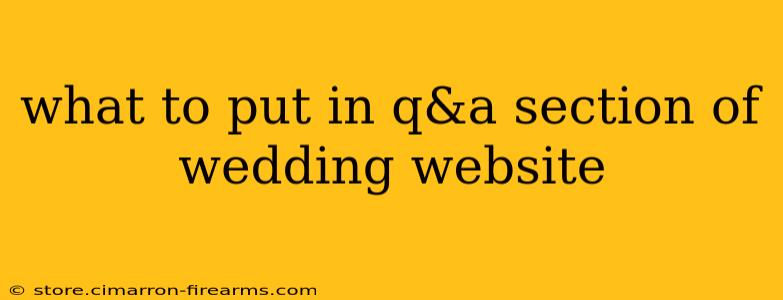 what to put in q&a section of wedding website