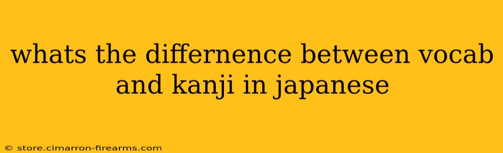 whats the differnence between vocab and kanji in japanese