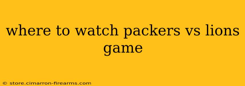 where to watch packers vs lions game